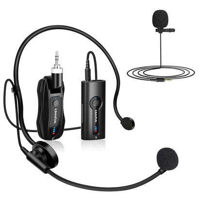 KIMAFUN Wireless Lavalier Microphone System, Wireless 2.4GHz Lapel Mics Handheld Mic 2 in 1 for Teaching, Teachers, Speech, Tour Guiding, Speaker, Amplifier, PA System, Broadcast, KM-G70(1TX1RX) - size: 1TX+1RX