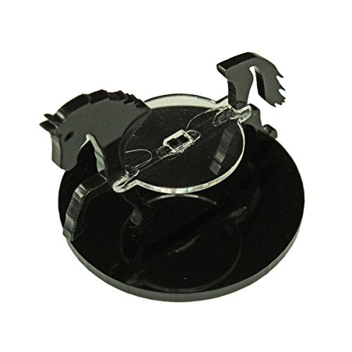 LITKO Horse Mount | Compatible with D&D & Pathfinder | 50mm Round | Black | Turns a 30mm (1.25-inch) hero into a saddled rider | 2-inch base | Includes steed + clear acrylic base | Glue assembly - color: Black, style: 50mm Circular Base