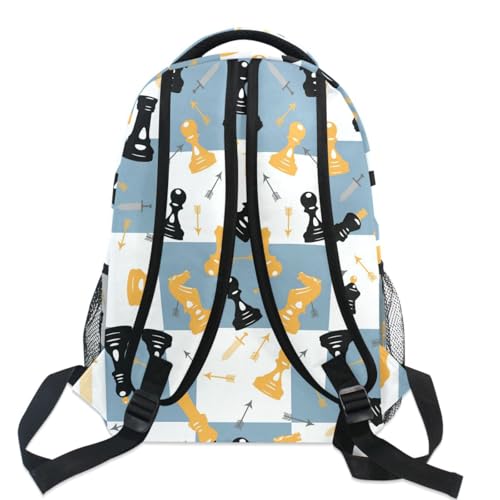 Backpack Blue White Chess Board Bookbag Daypack Travel Hiking Camping School Laptop Bag - color: Multi Pattern 26