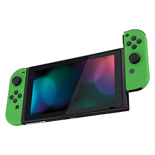 eXtremeRate DIY Replacement Shell Buttons for Nintendo Switch & Switch OLED, Green Soft Touch Custom Housing Case with Full Set Button for Joycon Handheld Controller - Console Shell NOT Included - color: Green