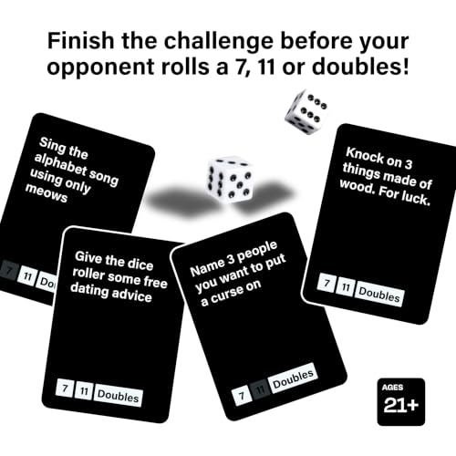 Lets Roll Dice & Drink | Drinking + Challenge Dice Game | Ages 21+
