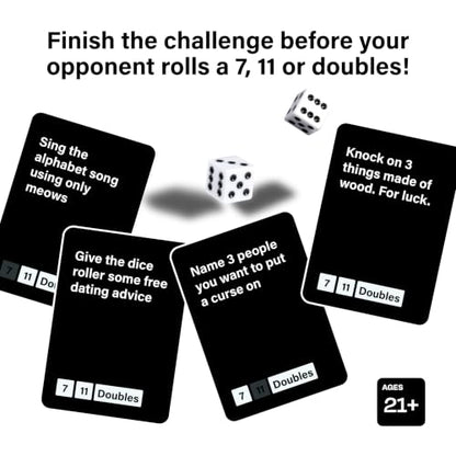 Lets Roll Dice & Drink | Drinking + Challenge Dice Game | Ages 21+
