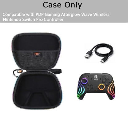 Legestori Hard EVA Carry Case Compatible With PDP Gaming Afterglow Wave Wireless Nintendo Switch Pro Controller, Portable Travel Game Controller Storage Box (Case Only