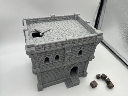 Medieval Castle Tabletop Terrain Set for 18mm & 28mm Miniatures – Paintable Wargame & Diorama Building Kit (2 Floors) - size: 2 Floors