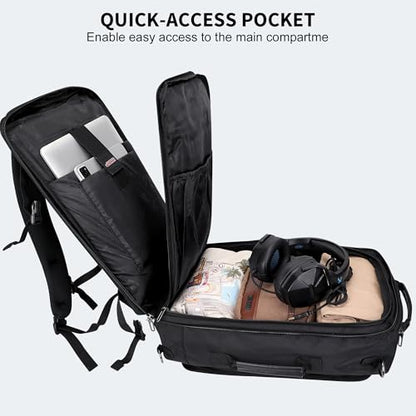 WITZMAN Travel Backpack for Men Women Laptop Backpack with USB Charging Port Carry-on Luggage Flight Approved(B686 Black) | Nylon Laptop Backpack Multi-pocket Fits 17 Inch, TSA Friendly Flight Approved, For Business Trip, Vacation, B686 Black - color: Bla