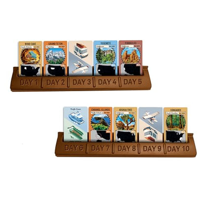 10 Days in The National Parks Board Game - Hike, Boat, Fly, or Drive to Scenic American Landmarks. Easy-to-Learn Card Drafting & Hand Management Game, Ages 8+, 2–4 Players, Made by The Op Games