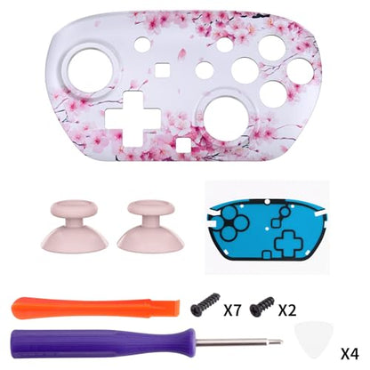 eXtremeRate DIY Replacement Faceplate Shell for Nintendo Switch 2 Pro Controller, Custom Front Housing Case, Thumbsticks and Screwdriver Tools for Switch 2 Pro Controller - Cherry Blossom Whisper - color: Cherry Blossom Whisper
