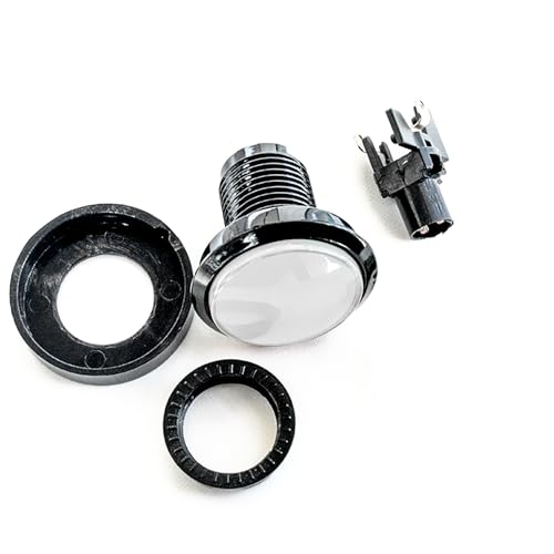 Push Button Micro Switch 46mm Round DC 12V LED Illuminated for Arcade Video Games 2Pcs White