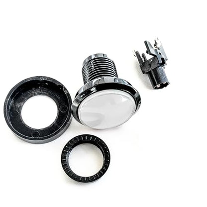 Push Button Micro Switch 46mm Round DC 12V LED Illuminated for Arcade Video Games 2Pcs White