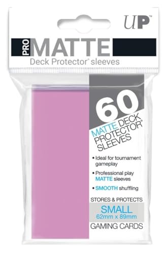 Ultra Pro - PRO-Matte 60ct Small Deck Protector (Pink) - Protect Your Valuable Gaming, Sports, or Collectible Cards from Scratches, and Wear While Minimizing Glare with Ultra Pro's Matte Finish - color: Pink, size: Small