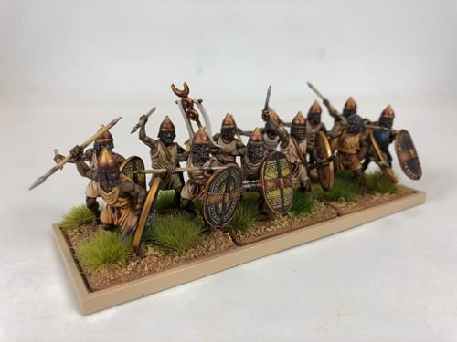 Wargames Delivered - Victrix Numidian Infantry Set with Bonus Miniature STL Download - 24 Highly Detailed 28mm Multipose Miniatures with Spears, Shields, and Head Options for Ancient Wargaming