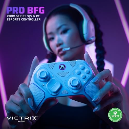 Victrix Pro BFG Wireless Gaming Controller - Xbox Series X|S, Xbox One & PC | Dolby Atmos, 4 Mappable Back Buttons, Interchangeable Thumbsticks & D-Pads, Customizable Hair Triggers & Paddles, White - color: White