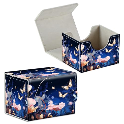 Card Deck Box for Trading Cards Commander Deck Box Card Storage Box with Strong Magnet Magic Premium Gathering Deck Box Cover for TCG CCG Magic Cards,Tiger In Forest and Flowers - color: Tiger In Forest and Flowers, size: A Card Case
