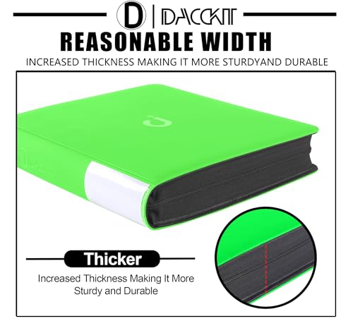 Premium Card Binder 16 Pocket - Fits 1408 Cards，4X4 Ringless Card Album with Sleeves for Trading Cards & Sports Cards（Model A，Brilliant Green） - color: Brilliant Green