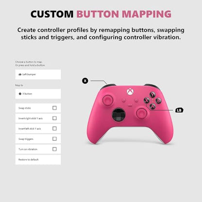 Microsoft QAU-00082 Xbox Wireless Controller Deep Pink 2 Pack (Renewed) - color: Deep Pink