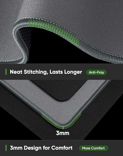 ALOANES Non-Slip Extended Mouse Pad Office&Home Desk Mat Stitched Edge | Gray Waterproof Jacquard Mousepad for Keyboard, Computer Gaming 31.5"x11.81"x0.12" - color: Gray, size: 31.5L x 11.8W inches