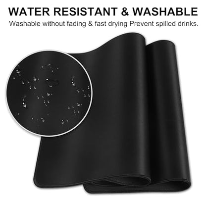 Large Gaming Mouse Pad Extended XXL Mouse Mat Long Desk Pad with Stitched Edges for Keyboard Home Office Gaming Work Big Desk Pad (35.4x15.7IN,90x40) (Black) - color: Black