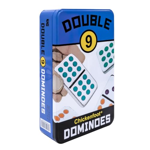 Double 9 Domino Game Travel Tin, Portable Family Game, Ages 8+