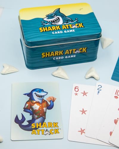Shark Attack Card Game | Beach Game and Pool Game for the Whole Family | Screen for All Ages Adults and Grandparents | Perfect for Vacation, Lake Cabins and Beach Houses