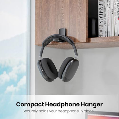 Sticky Headphone Stand Controller Holder - EURPMASK Upgraded Adhesive Gaming Headset Hook, Headphone Holder for Desk with Soft Rubber Pads, Universal PC Gaming Accessory Controller Headset Stand,Black - color: Black