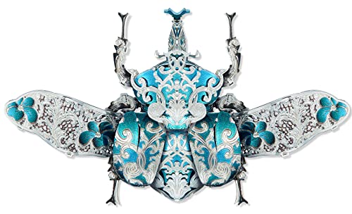 Piececool 3D Metal Puzzles for Adults, Rhinoceros Beetle 3D Model Building Kits Insect Themed Brooch Assembling DIY Crafts Creative Birthday Gifts,22Pcs - color: Rhinoceros Beetle