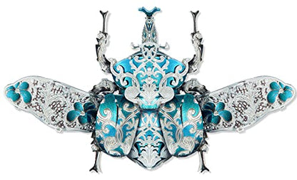 Piececool 3D Metal Puzzles for Adults, Rhinoceros Beetle 3D Model Building Kits Insect Themed Brooch Assembling DIY Crafts Creative Birthday Gifts,22Pcs - color: Rhinoceros Beetle