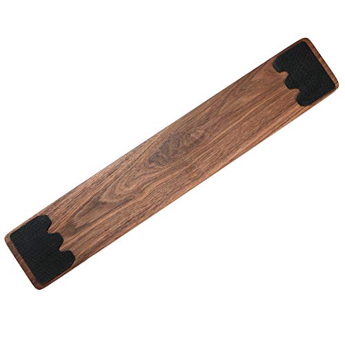 Wooden Keyboard Wrist Rest, Keyboard Wooden Palm Rest，Keyboard Wrist Rest Pad, Walnut Wrist Rest, Solid Wood Mouse Pad Wrist Guard, Wrist Rest Pad, Wrist Pad for Keyboard, (Black Walnut, 17.3in) - color: Black Walnut, size: 17.3in