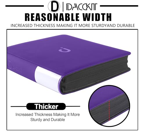 Premium Card Binder 16 Pocket - Fits 1408 Cards，4X4 Ringless Card Album with Sleeves for Trading Cards & Sports Cards（Model A，Classic Purple） - color: Classic Purple
