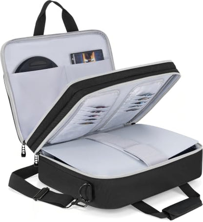 AKOZLIN Full Padded Carrying Travel Bag Compatible with PS5/PS5 Pro Console Monitor,Headset,Game,Charger & Accessories Storage Case [Video Game] - style: For Ps5/Pro-black Grey