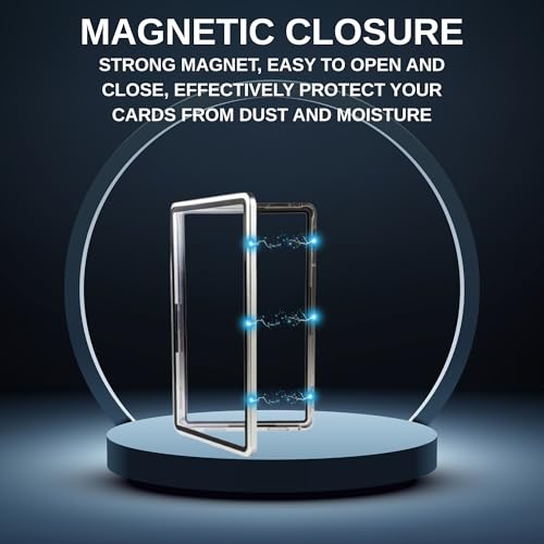 RedCap Magnetic Aluminum PSA Graded Card Holder 35PT Premium PSA Slab Protector Display Case with UV Resistant Glass Fits Standard PSA Graded Sports Trading Cards - Silver Flash - color: Silver Flash