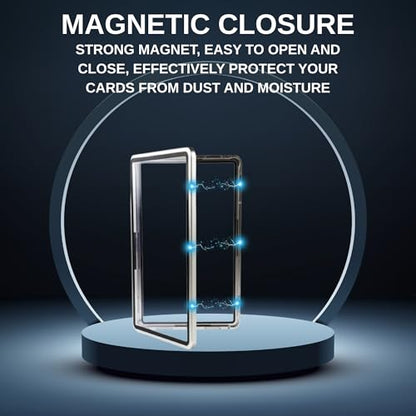 RedCap Magnetic Aluminum PSA Graded Card Holder 35PT Premium PSA Slab Protector Display Case with UV Resistant Glass Fits Standard PSA Graded Sports Trading Cards - Silver Flash - color: Silver Flash
