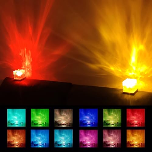 Ocean Wave Projector Light, 16 Color Rechargeable Ocean Lamp, with Power Touch Control and Remote Control Luminorthe Cube Lamp, Bringing You Romance and Tranquility(Charge) - color: Purple
