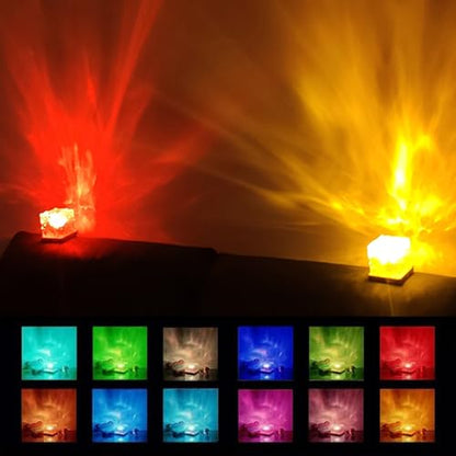 Ocean Wave Projector Light, 16 Color Rechargeable Ocean Lamp, with Power Touch Control and Remote Control Luminorthe Cube Lamp, Bringing You Romance and Tranquility(Charge) - color: Purple