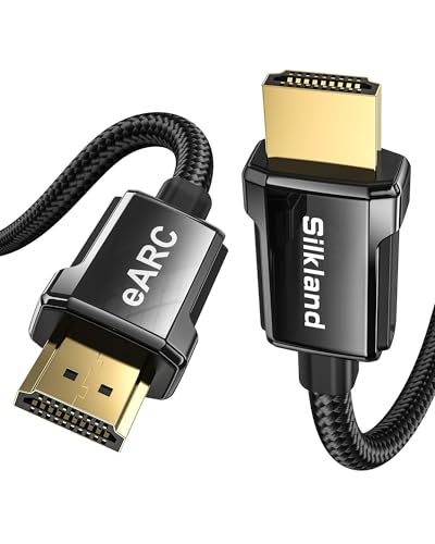 Silkland 8K HDMI ARC/eARC Cable 2.1 for Soundbar 3.3ft, 8K@60Hz, 4K@120Hz | Ultra High Speed HDMI Cord Dolby Atoms 48Gbps, HDR10 HDCP 2.2&2.3 Compatible for Vizio Samsung Bose Sound bar, UHD TV,Blu-ray - size: 3.3 Feet