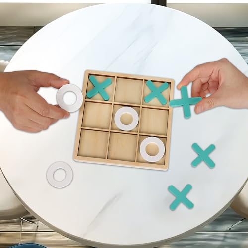 Tic Tac Toe Game - Classic XO Board Game for Kids and Adults - Portable Travel Games for Fun Family Game Night, 7" x 7" - color: Tic Tac Toe