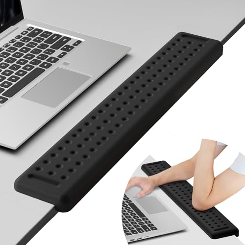 Leolee L-Shaped Desk Long Wrist Rest Elbow 60CM, Black Arm Rest for Desk | Memory Foam, Non-Slip Base, Ergonomic Desk Edge Cushion, Wrist Support for Computer Keyboard, Typing, Office, Home - color: Black-60cm-1pcs