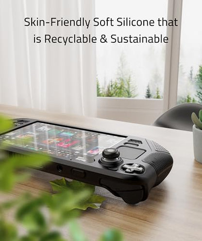 Syntech Protective Silicone Case for Steam Deck OLED & LCD - Black | Upgraded Zero-Gap Fit Fixes Edge Sagging, All-Round Shock Absorption, Non-Slip Grips & Complimentary Thumb Caps Included - color: Black