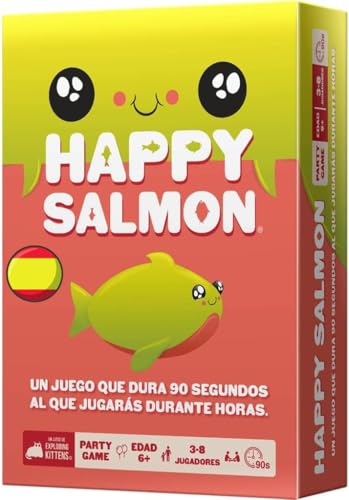 Exploding Kittens - Juego Happy Salmon, juego de cartas divertido para adultos, adolescentes y niños - style: Happy Salmon Español