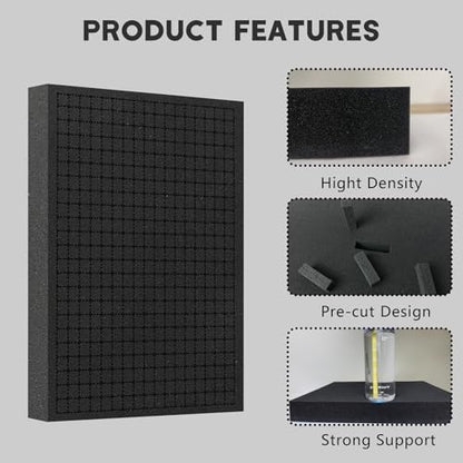 Pick and Pluck Foam Sheets, 2Pcs 16 x 12 x 2 Inch Pick Apart Foam Inserts for Camera Storage, Crafts, Tool Box, Storage Drawer - size: 16x12x2inch