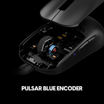 Pulsar Gaming Gears X2 Wired Gaming Mouse, Ultra Lightweight, Optical Switch, 26000 DPI, Motion Sync, PAW3395 Sensor (Medium, Wired, Black) (Renewed)