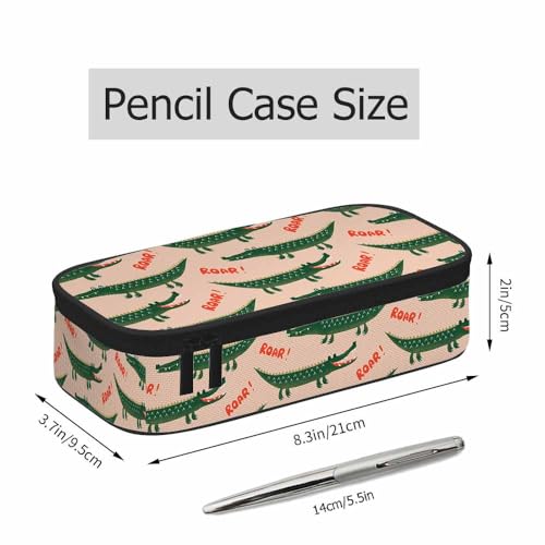 Crocodiles Pencil Bag Cute Cartoon Animal Roar Green Big Capacity Pencil Case Pencil Pouch Pen Bag for Teen Men Women - color: Crocodiles