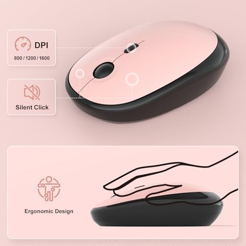 MOFII Wireless Keyboard and Mouse Combo, Full Size 2.4G Retro Round Computer Keyboard and Mouse Set, Plug and Play, for Windows, Computer, Desktop, PC, Notebook - (Lovely BlackBerry Gradient) - color: Lovely Blackberry Gradient