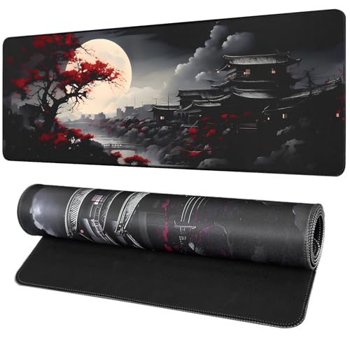 FreeNook Mouse Pad Gaming Mousepad,Large Mousepads for Keyboard and Mouse with Non-Slip Rubber Base,Suitable for School,Office,Home,31.5 x 11.8 Inch - color: Ancient Architecture, size: 31.5L x 11.8W inches