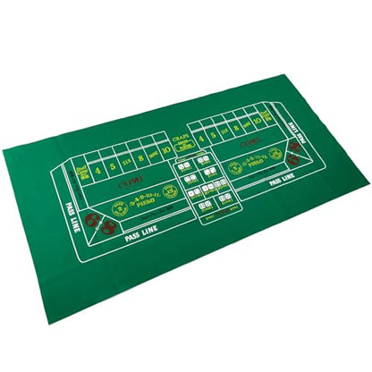 Craps Table Top Felt Layout - 36" x 72" Rectangle Las Vegas Style Green Casino Poker Table Cover Mat, Great for Poker Game Night Events Theme Party Fundraisers & Gatherings - size: 72" x 36" (Rectangular), style: Craps