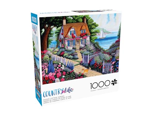Buffalo Games Joseph Holodook, Seaside Cottage Garden, 1000 Piece Puzzle | Adult Jigsaw Puzzle 1000 Pieces, Poster Included, Precision-Cut Pieces with Snap Fit, Thicker Board, Made in USA