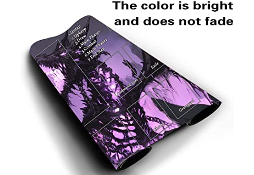Dragon Playmat for TCG 24 x 14 inches Trading Card Playmats with Storage Bag Smooth Rubber Surface Battle Board Game - color: Zombie Dragon With Zones5