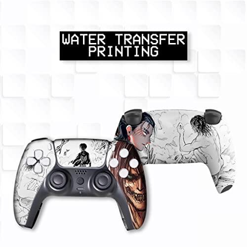 Attackk on Tittan Custom PS-5 Controller Wireless compatible with Play-Station 5 Console by BCB Controllers | Proudly Customized in USA with Permanent HYDRO-DIP Printing (NOT JUST A SKIN) (MODDED). - color: Attack On Tittan, size: Modded - Front & Back Pr