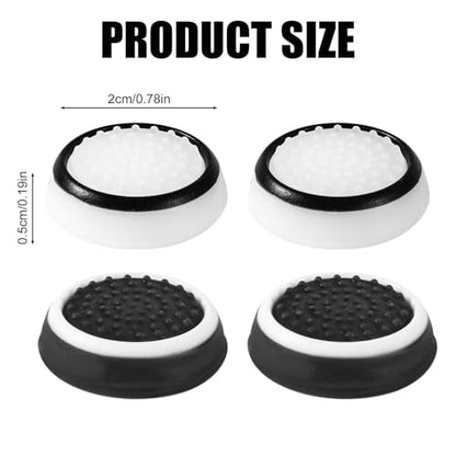 4pcs Thumb Grips, Full Protection Anti-Slip Anti-Scratch Anti-Fingerprint Protective Cover Thumb Joystick Cap Compatible with PS5 PS4 Xbox Series X/S Xbox One Switch Pro Controller - color: black & white
