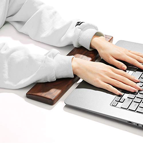 Wooden Keyboard Wrist Rest, Keyboard Wooden Palm Rest, Keyboard Wrist Rest Pad, Walnut Wrist Rest, Solid Wood Mouse Pad Wrist Guard, Wrist Rest Pad, Wrist pad for Keyboard, (Black Walnut, 11.8in) - color: Black Walnut, size: 11.8in