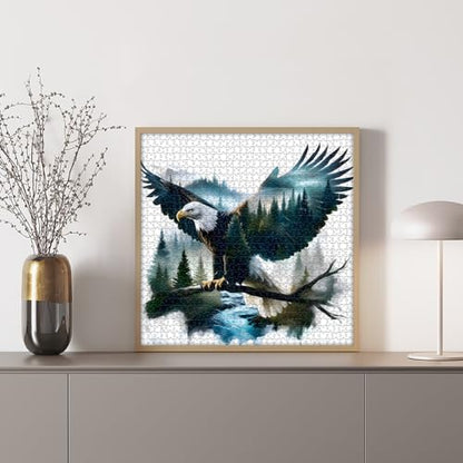 Bald Eagle Puzzles for Adults 1000 Pieces, Fantasy Landscape Animal Bird Puzzle, Nature Forest Plant Scenic Impossible Jigsaw Puzzle - style: Bald Eagle Puzzles